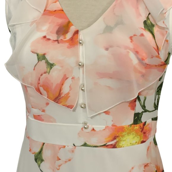 Karl Lagerfeld Paris Floral Chiffon Tiered Dress - Picture 3 of 10